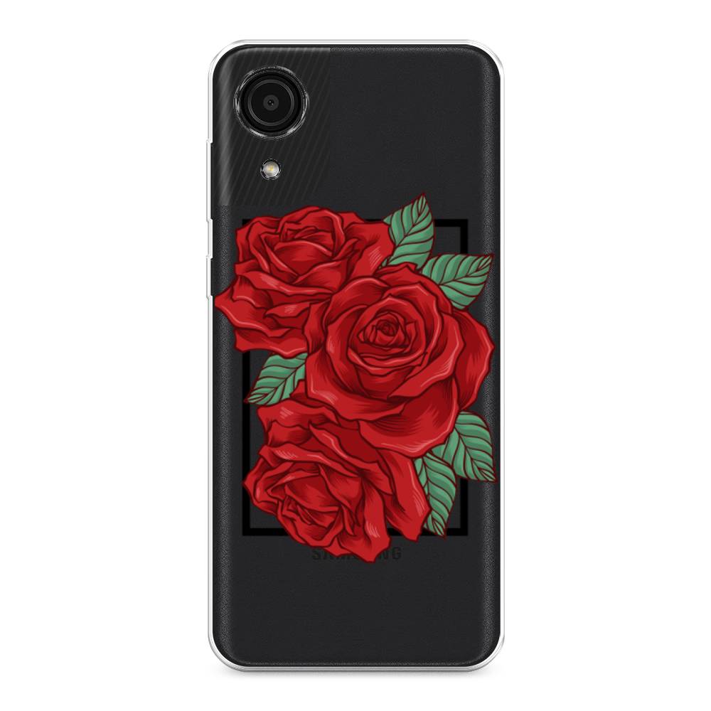 

Чехол на Samsung Galaxy A03 Core "Три алые розы", Красный, 2104750-2