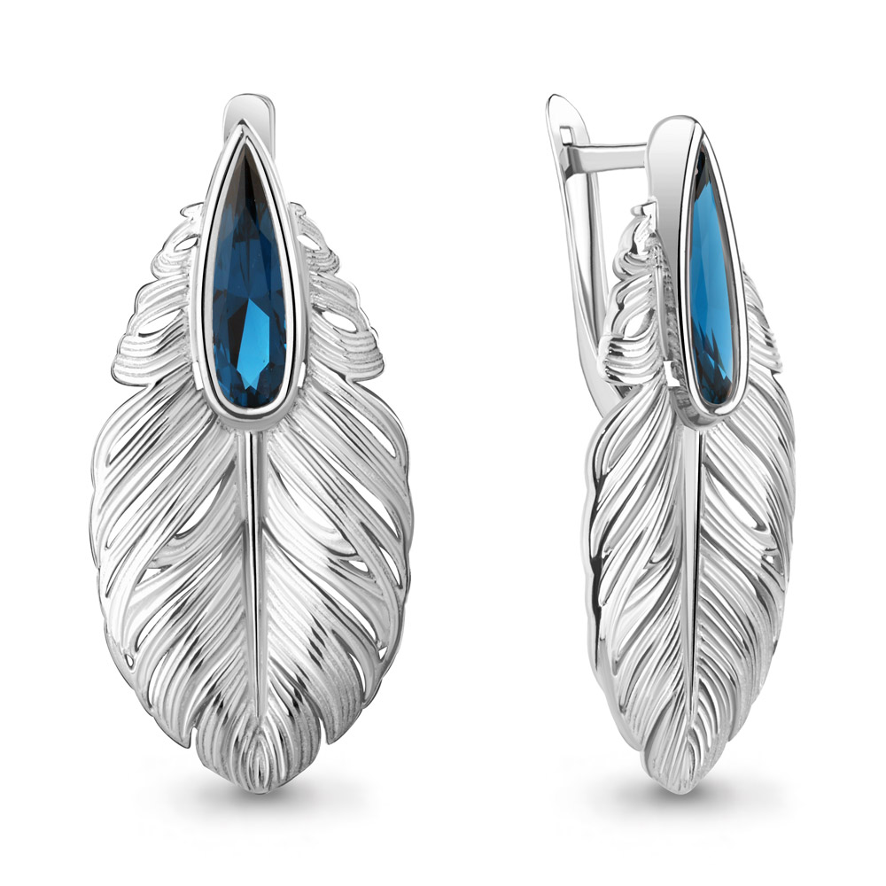 

Серьги из серебра с топазом искусственным Aquamarine Aquamarine 4778293_925_р, 4778293_925_р