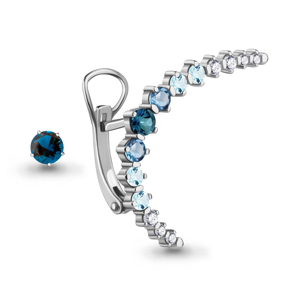 

Серьги из серебра с топазом Aquamarine Aquamarine 4778166А_925_р, 4778166А_925_р