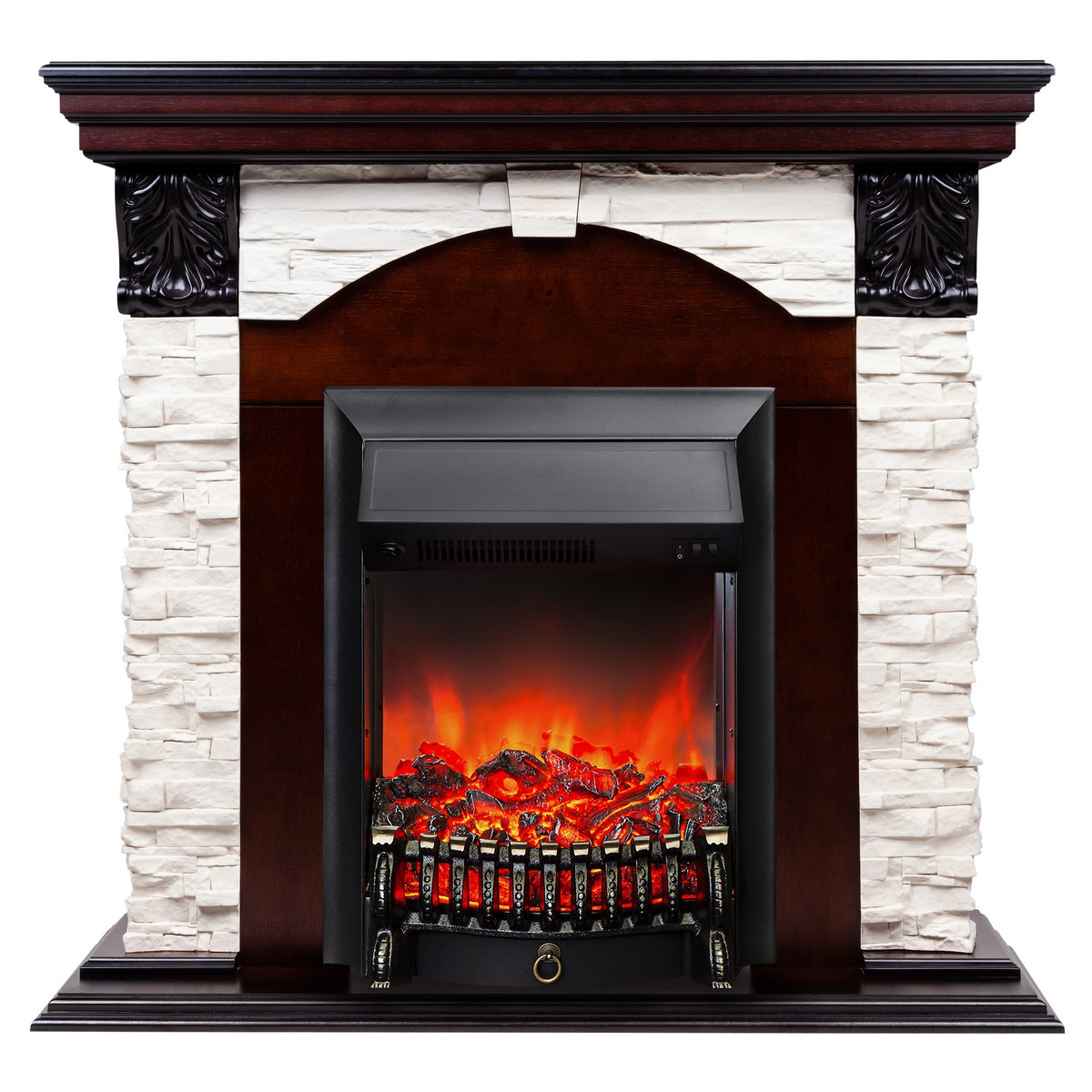

Электрокамин RealFlame Dublin Lux AO с Fobos BL S, звуковая имитация, Электрокамин Dublin Lux AO с очагом Fobos Lux Black
