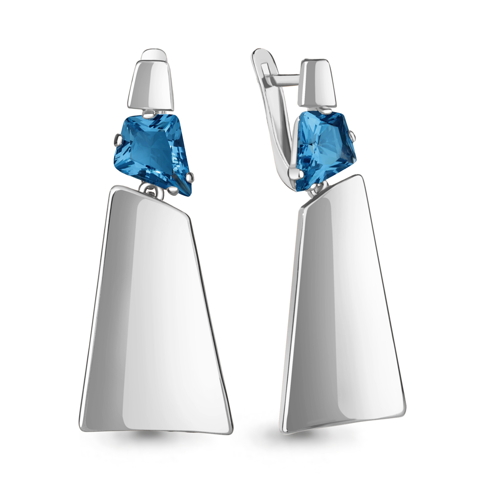 

Серьги из серебра с топазом искусственным Aquamarine Aquamarine 4777993_925_р, 4777993_925_р