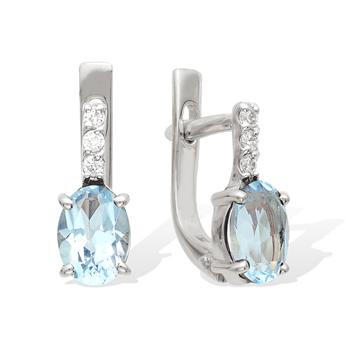 

Серьги из серебра Ювелирные традиции С-1715, топаз, С-1715