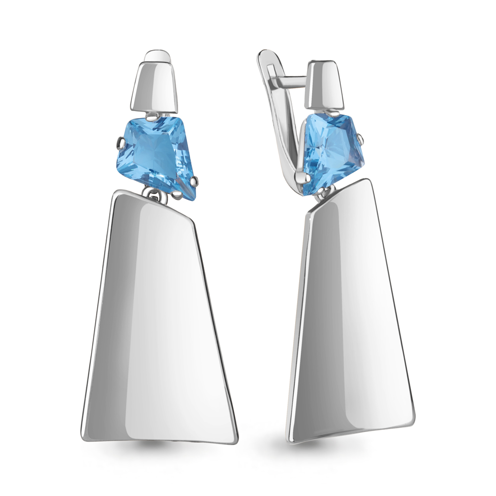 

Серьги из серебра с топазом искусственным Aquamarine Aquamarine 4777992_925_р, 4777992_925_р