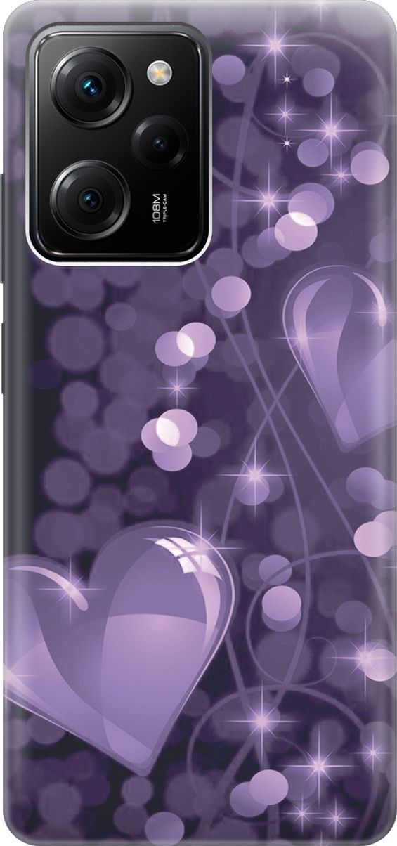 

Чехол на Poco X5 Pro 5G "Любовь в фиолетовом цвете", Фиолетовый;черный, 158247