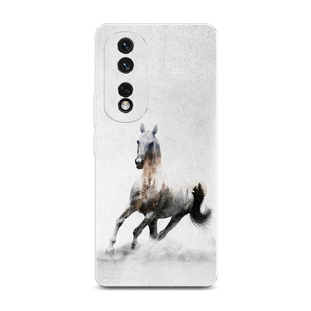 

Чехол Awog на Honor 80 Pro "Лошадь лес", Серый;черный, 6120450-2
