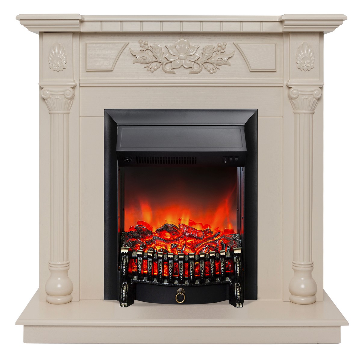 

Электрокамин RealFlame Dacota WT с очагом Fobos s Lux BL, звуковая имитация, Электрокамин Dacota WT с очагом Fobos Lux Black