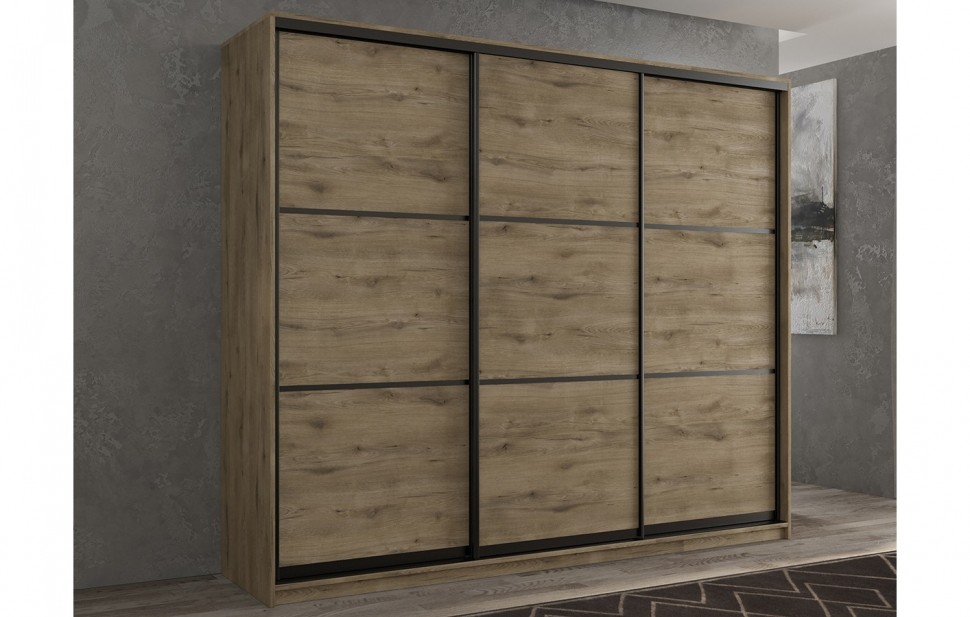 

РВ-мебель Шкаф-купе 3-х дверный Кааппи 4 Дуб Эвок Прибрежный 180х60х230 см, KAAPPI3-34-4-5