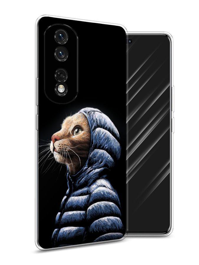 

Чехол Awog на Honor 80 Pro "Кот в капюшоне", Черный;бежевый;синий, 6120450-2