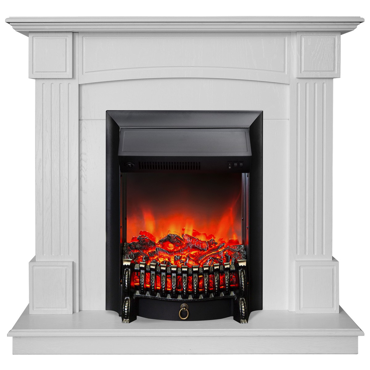 

Электрокамин RealFlame Andrea WT с Fobos s Lux BL, звуковая имитация, Электрокамин Andrea WT с очагом Fobos Lux Black