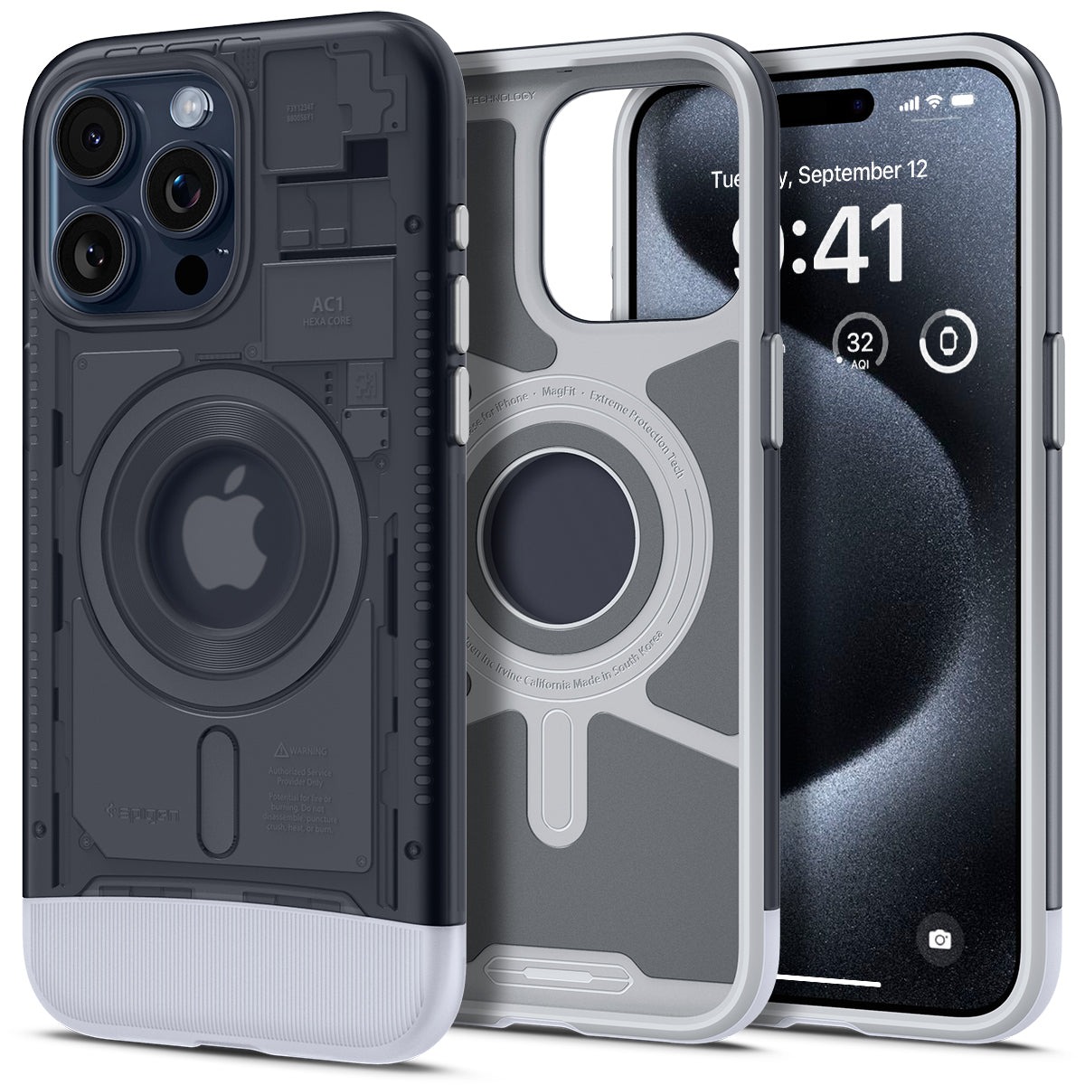 

Чехол Spigen для iPhone 15 Pro Max - Classic C1 (MagFit) - Серый - ACS06607, iPhone 15 Pro Max - Classic C1|MagSafe|MagFit|Classic C1 (MagFit)