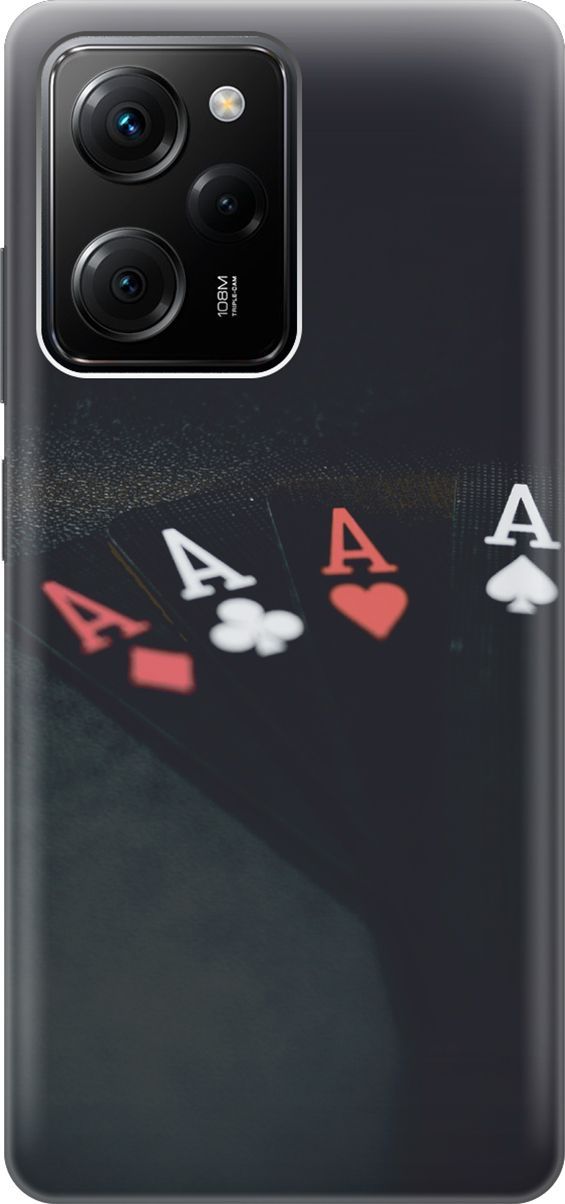 

Чехол на Poco X5 Pro 5G "Флеш-рояль", Черный;белый, 158257