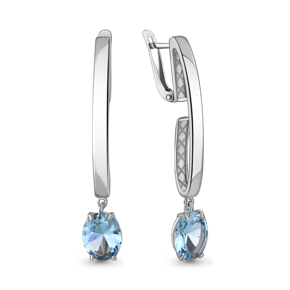 

Серьги из серебра с топазом искусственным Aquamarine Aquamarine 4776792_925_р, 4776792_925_р