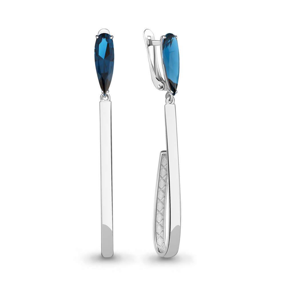 

Серьги из серебра с топазом искусственным Aquamarine Aquamarine 4776393_925_р, 4776393_925_р