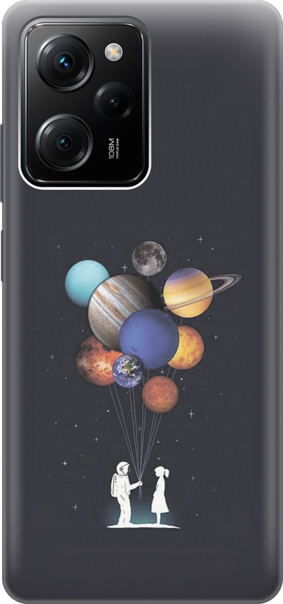 

Чехол на Poco X5 Pro 5G "Космический подарок", Белый;голубой, 158247