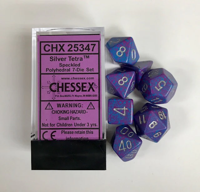 Набор кубиков Chessex 7-dice set Silver Tetra