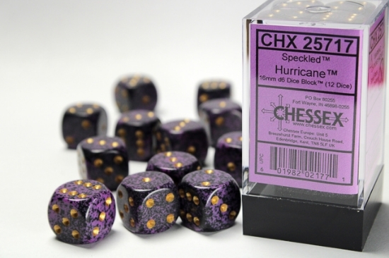 Набор кубиков Chessex 12-D6 set (16mm) - Speckled Hurricane