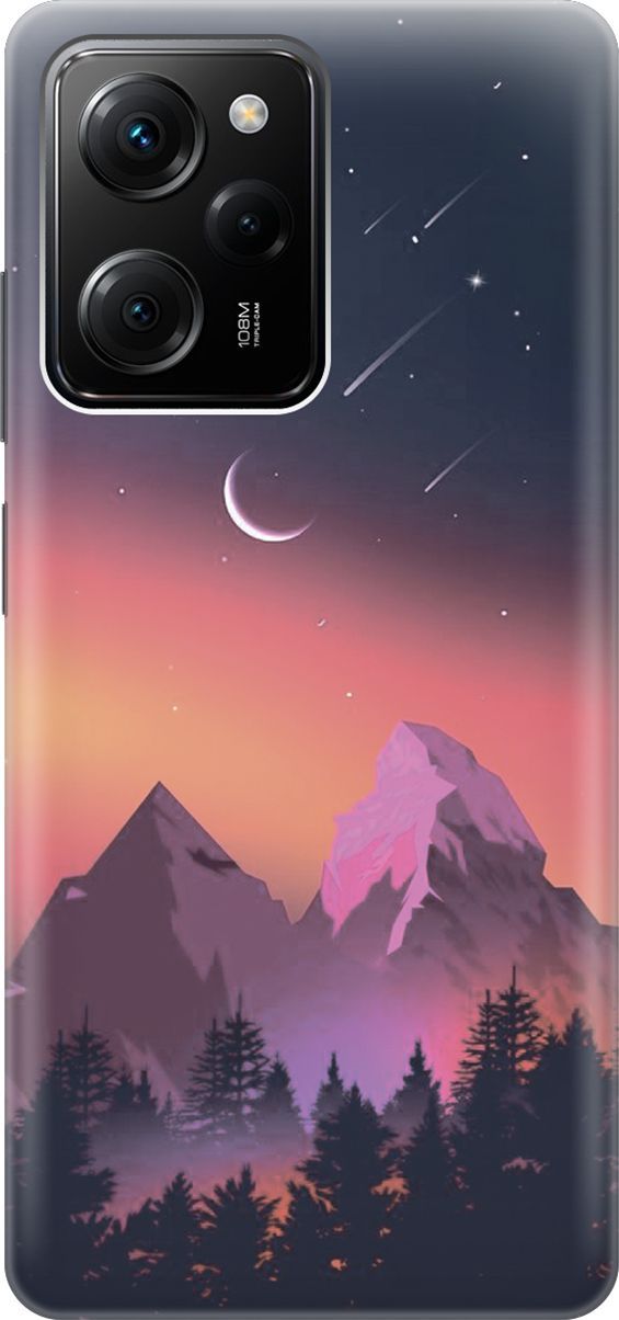 

Чехол на Poco X5 Pro 5G "Горы и звездопад", Оранжевый;черный, 158258