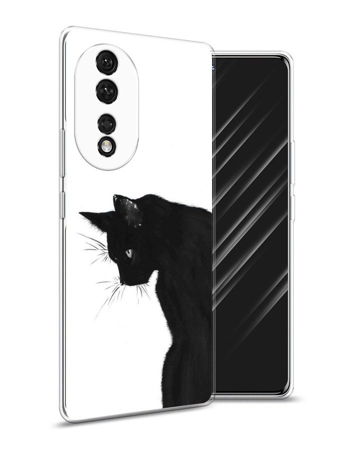 

Чехол Awog на Honor 80 Pro "Black cat", Черный;белый, 6120450-1