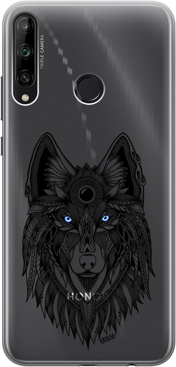 

Чехол на Honor 9C/Huawei P40 Lite E "Grand Wolf" прозрачный, Прозрачный;голубой, 128