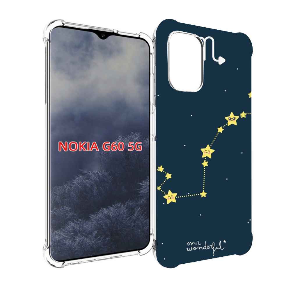 

Чехол MyPads знак зодиака скорпион 1 для Nokia G60 5G, Прозрачный, Tocco