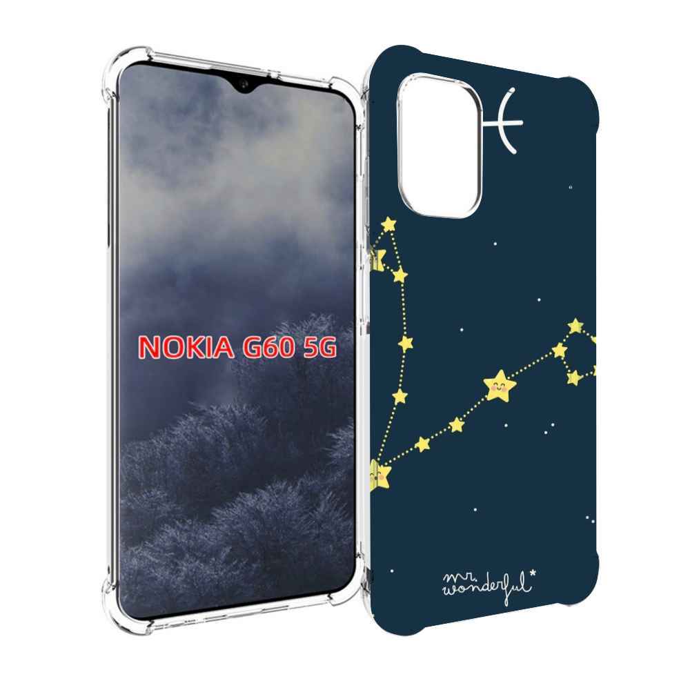 

Чехол MyPads знак зодиака рыбы 1 для Nokia G60 5G, Прозрачный, Tocco
