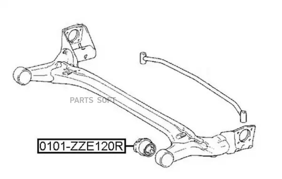 

ASVA 0101-ZZE120R Сайлентблок задней балки () 1шт