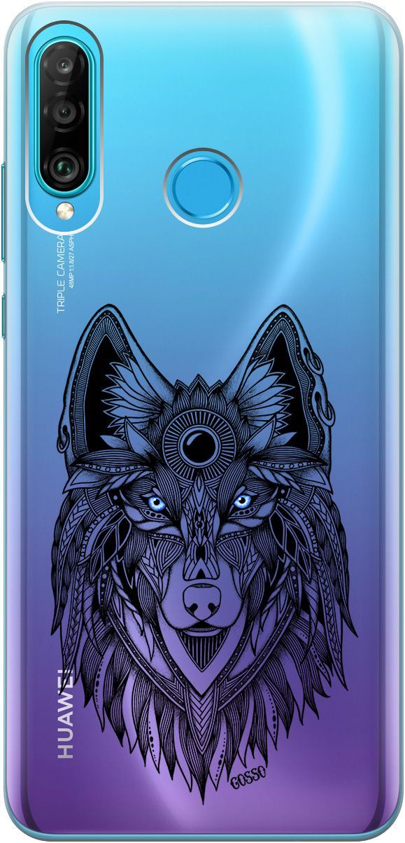 

Чехол на Honor 20 Lite/20s/Huawei P30 Lite "Grand Wolf" прозрачный, Прозрачный;голубой, 0