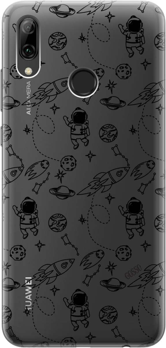 

Чехол на Honor 10 Lite/Huawei P Smart (2019) "Space" прозрачный, Прозрачный;черный, 0