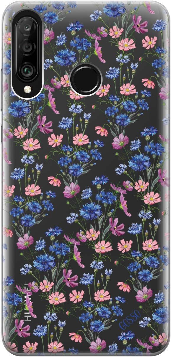 

Чехол на Honor 20 Lite/20s/Huawei P30 Lite "Lovely Cornflowers" прозрачный, Прозрачный;голубой, 0