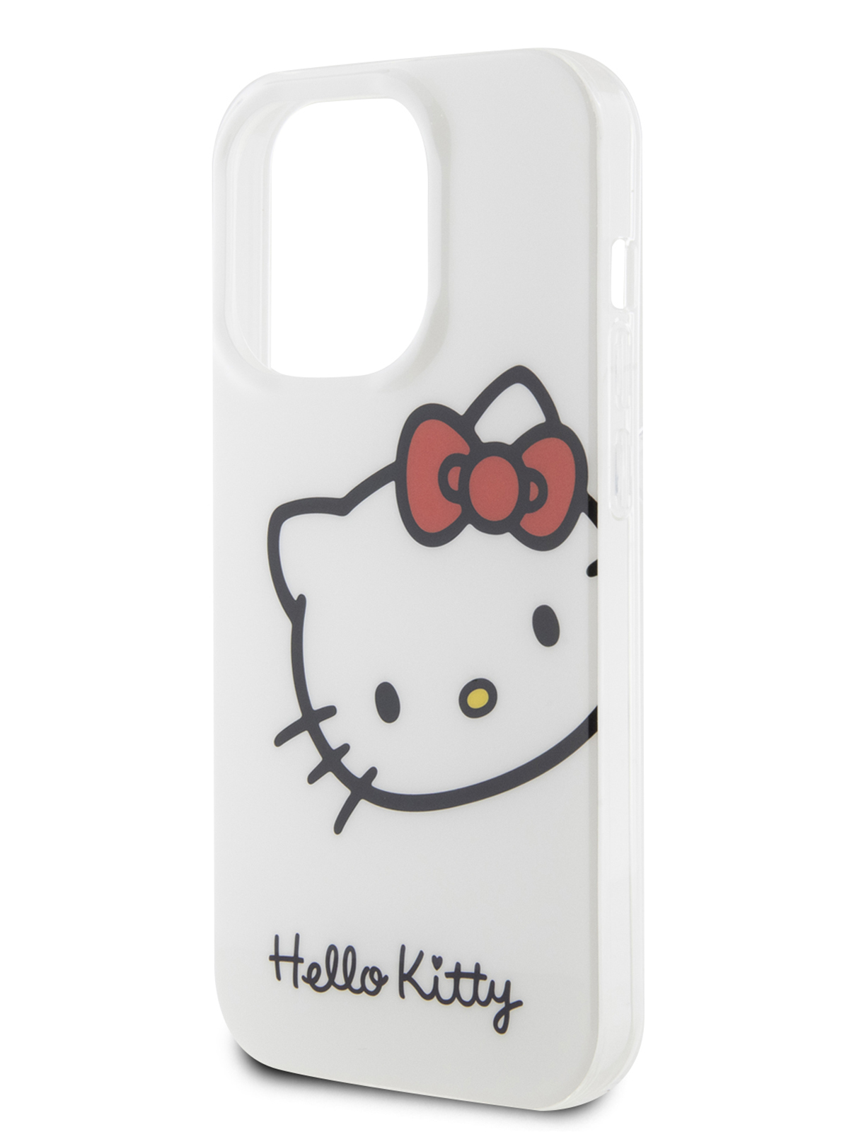 Чехол Hello Kitty для iPhone 14 Pro ударопрочный с принтом Kitty Head, белый