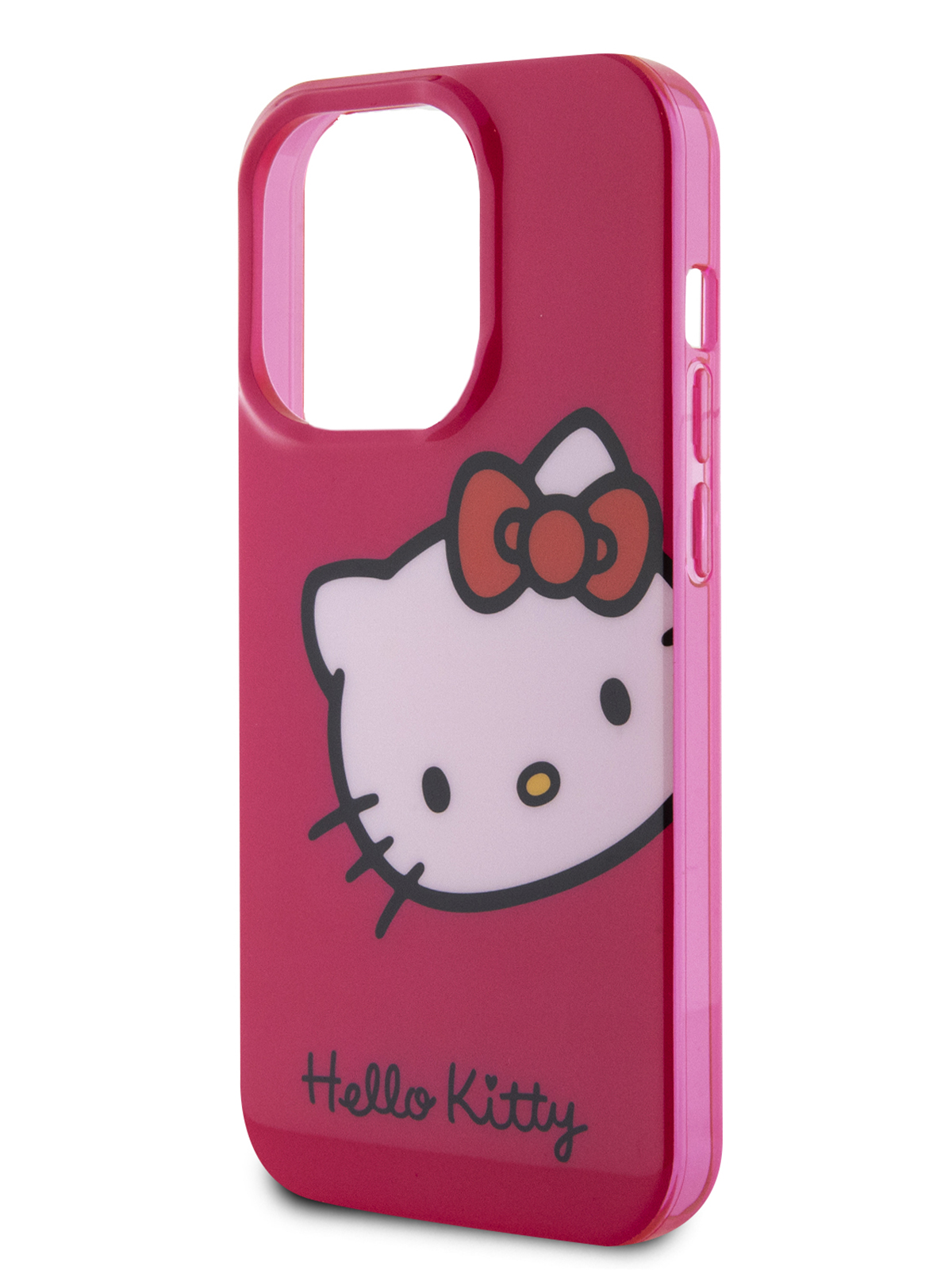 Чехол Hello Kitty для iPhone 15 Pro Max ударопрочный с принтом Kitty Head, розовый