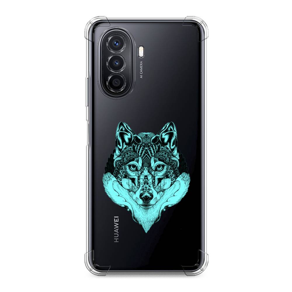 

Чехол Awog на Huawei Nova Y70 "Бирюзовый волк", 6109151-1