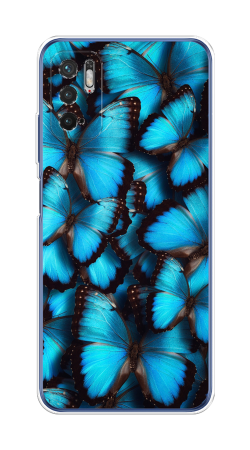 

Чехол на Xiaomi Redmi Note 10T/10 5G, Poco M3 Pro "Тропическая бабочка 2", Голубой;черный, 311050-1