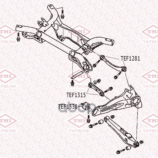 фото Сайлентблок заднего продольного рычага tatsumi tef1338 tmi tatsumi арт. tef1338