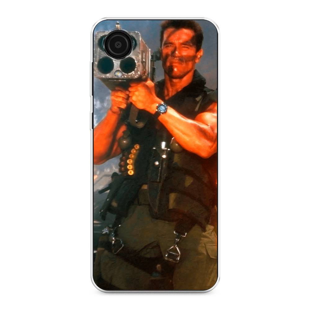 

Чехол на Samsung Galaxy A03 Core "Арнольд Шварцнеггер с базукой", Голубой;коричневый, 2104750-6