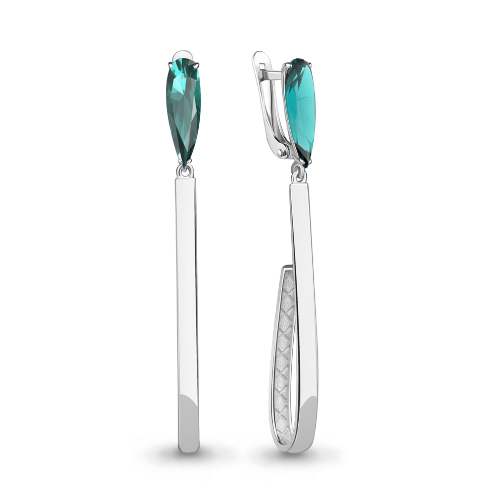 

Серьги из серебра с турмалином искусственным Aquamarine Aquamarine 4776388_925_р, 4776388_925_р