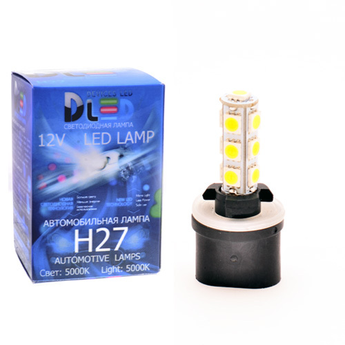 

Светодиодная автомобильная лампа H27 880 - 13 SMD 5050 (1 лампа в упаковке), H27 880 - 13 SMD 5050