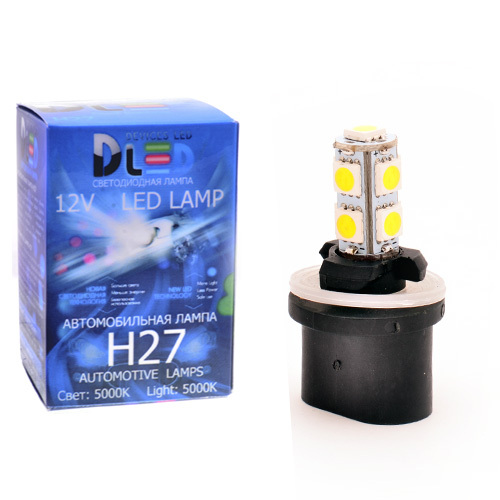 

Светодиодная автомобильная лампа H27 880 - 9 SMD 5050 (1 лампа в упаковке), H27 880 - 9 SMD 5050