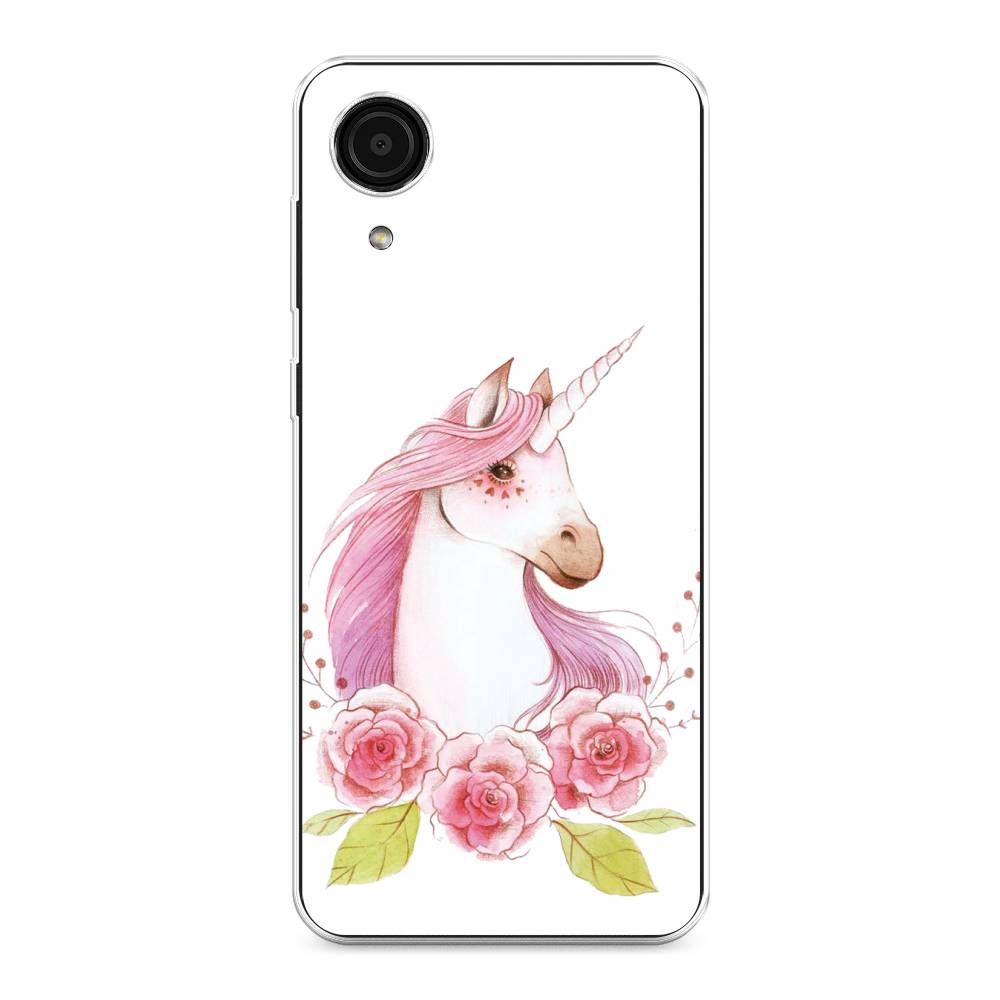 

Чехол на Samsung Galaxy A03 Core "Единорог цветы", Белый;розовый;серый, 2104750-1