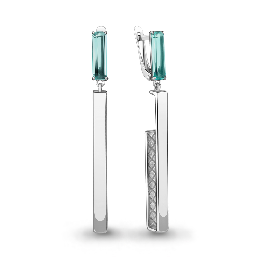 

Серьги из серебра с турмалином искусственным Aquamarine Aquamarine 4776288_925_р, 4776288_925_р