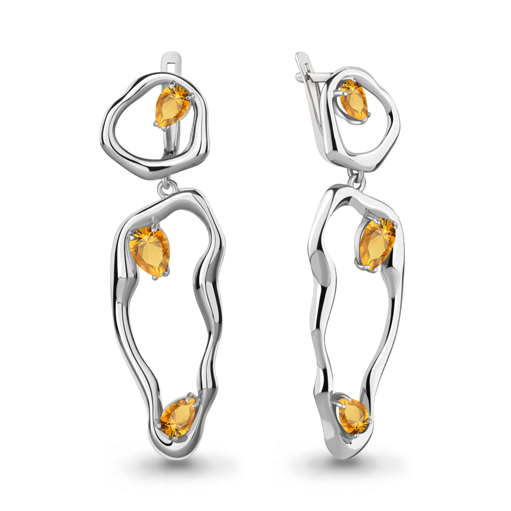

Серьги из серебра с цитрином Aquamarine Aquamarine 4775806_925_р, 4775806_925_р