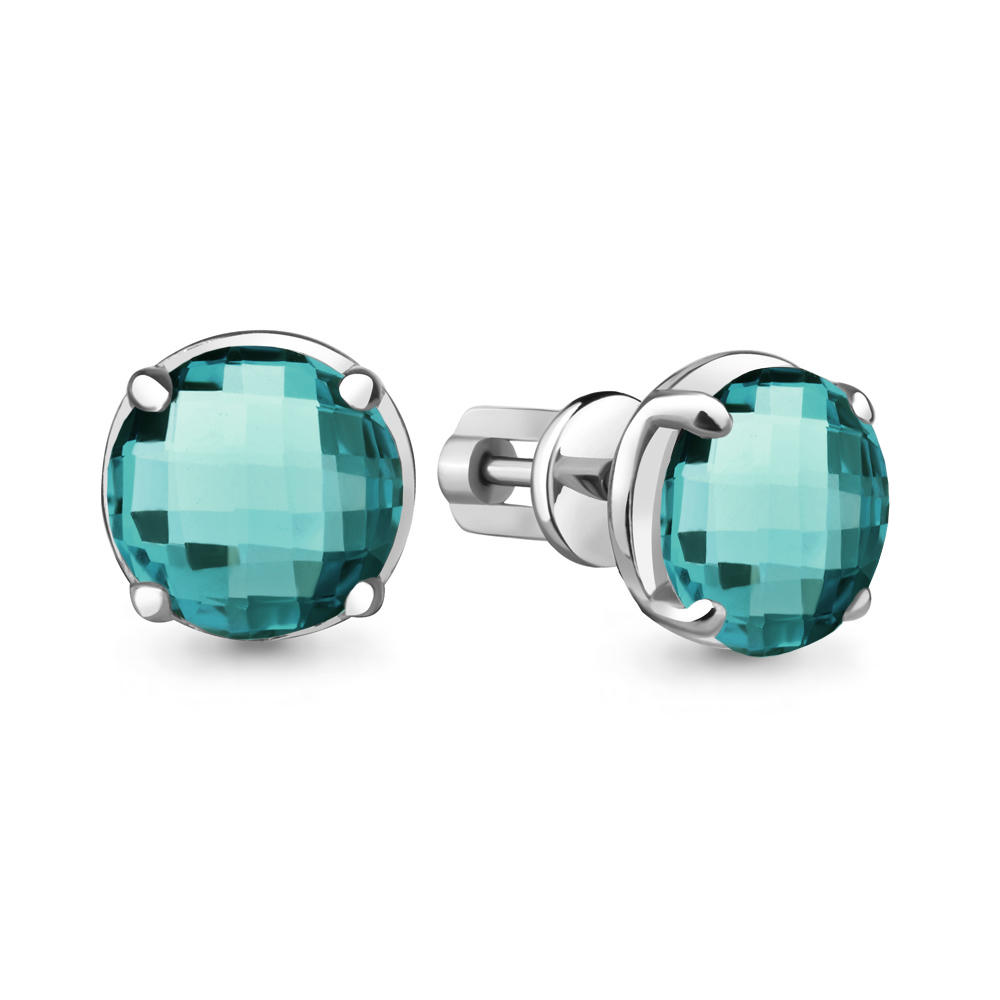 

Серьги из серебра с турмалином искусственным Aquamarine Aquamarine 4775788_925_р, 4775788_925_р