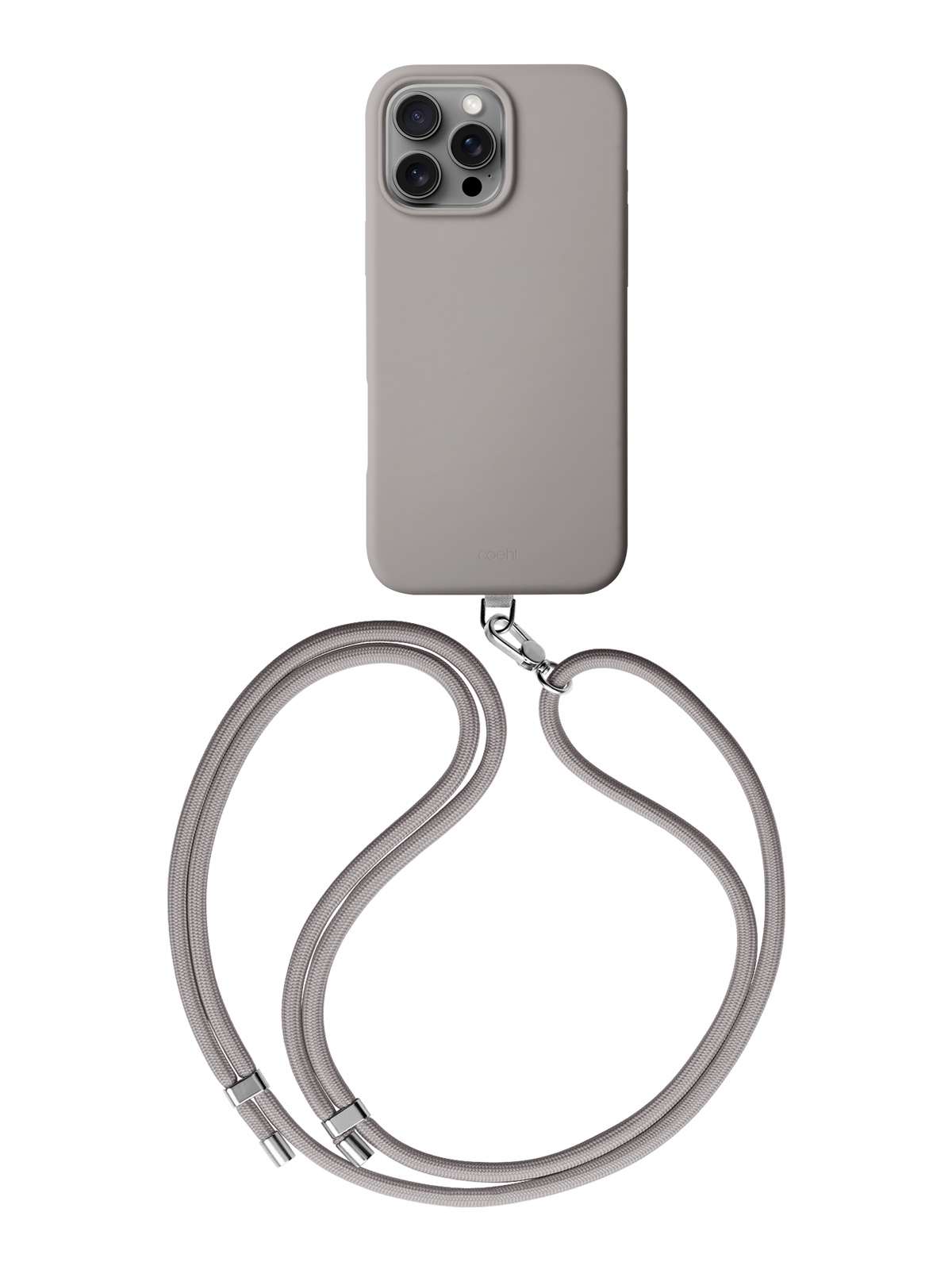 

Чехол Uniq для iPhone 16 Pro Max COEHL CREME с Magsafe и регулируемым шнурком, серый