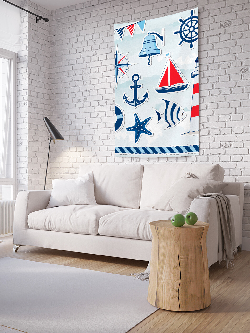 

Вертикальное фотопанно JoyArty Знакомство с морем, из ткани, 100х150 см