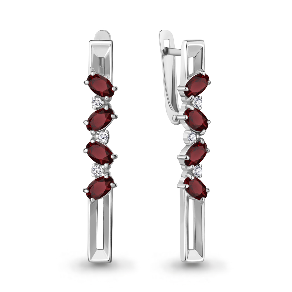 

Серьги из серебра с гранатом Aquamarine Aquamarine 4774003А_925_р, 4774003А_925_р