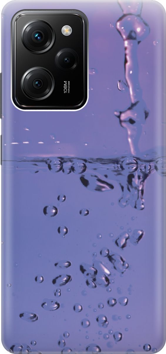 

Чехол на Poco X5 Pro 5G "Капли на сиреневом", Синий;фиолетовый, 158260