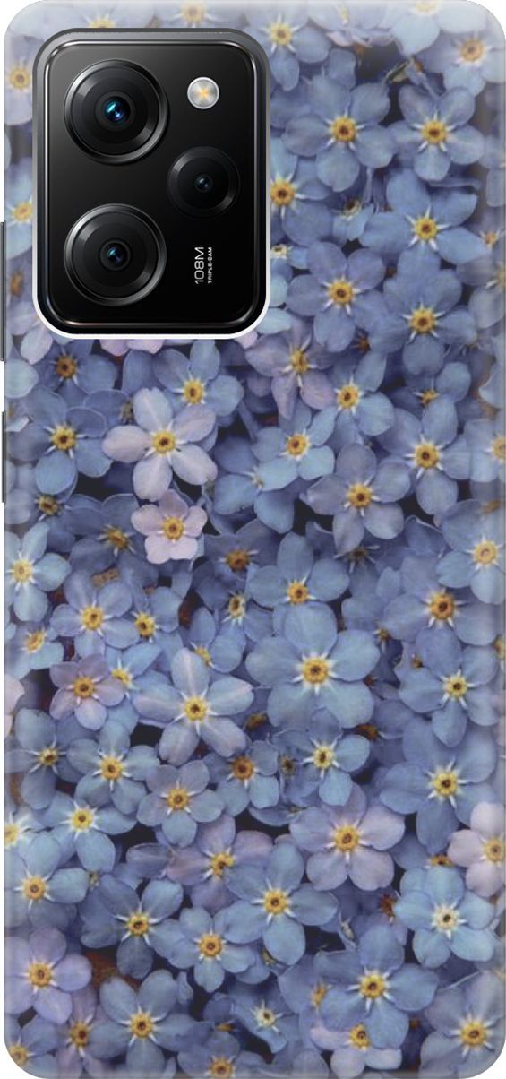 

Чехол на Poco X5 Pro 5G "Голубые фиалки", Желтый;синий, 158255