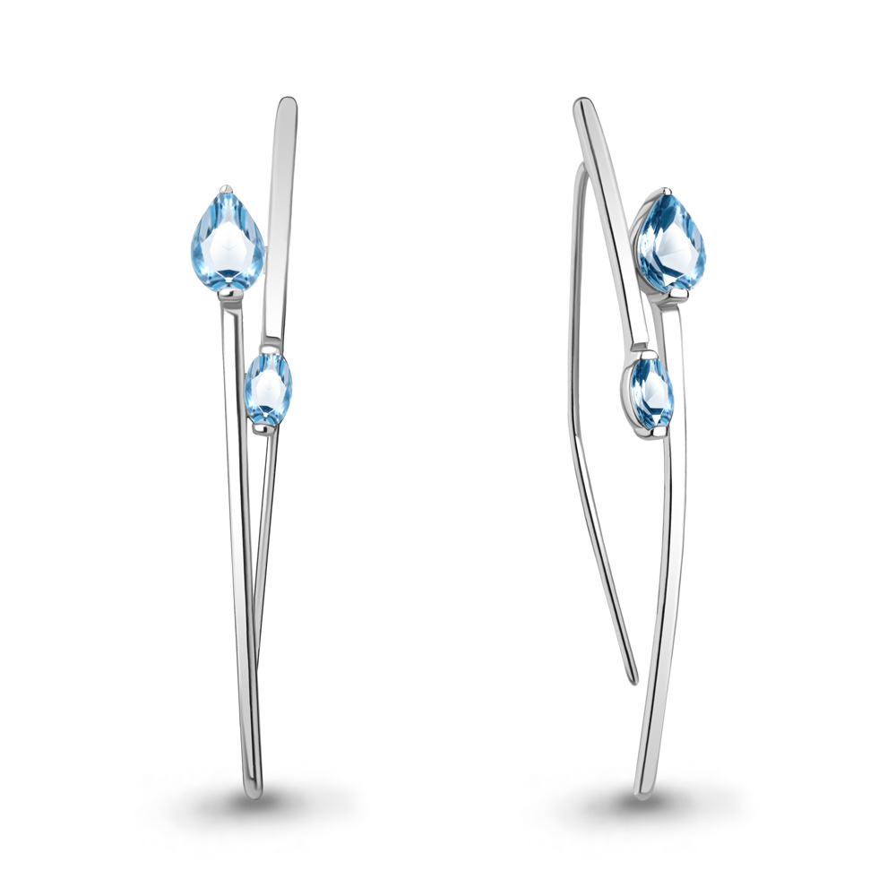 

Серьги из серебра с топазом Aquamarine Aquamarine 4773205_925_р, 4773205_925_р