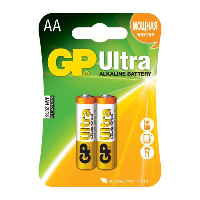 

Батарея GP Ultra Alkaline 15AU LR6 AA (2шт)