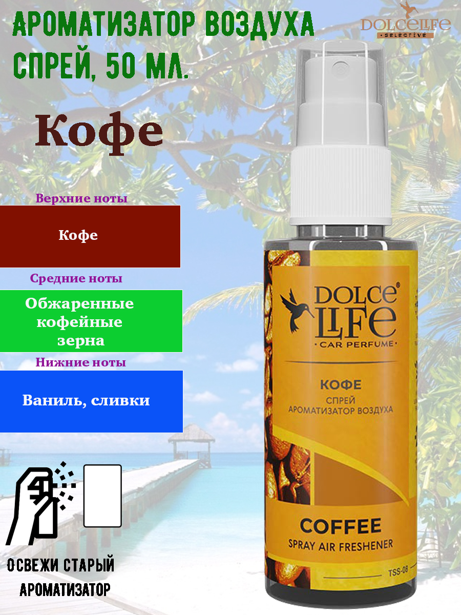 Ароматизатор Tensy DolceLife Кофе, спрей с пробником